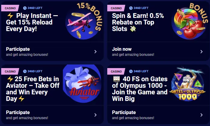 Güncel Spinay Casino bonusları